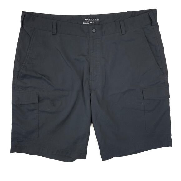 Nike Golf Cargo Shorts Mens 36 Dri-Fit Black 9.5" Inseam Flat Front Stretch - Picture 1 of 6